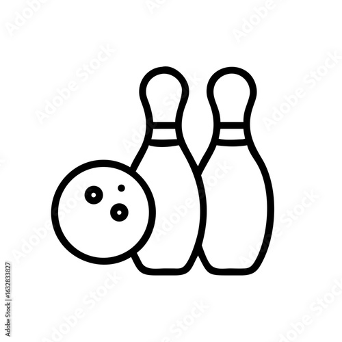 Icon of a bowling ball and pins representing the sport