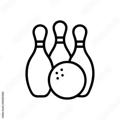 Icon of a bowling ball and pins representing the sport