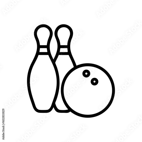 Icon of a bowling ball and pins representing the sport