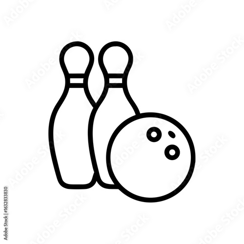 Icon of a bowling ball and pins representing the sport