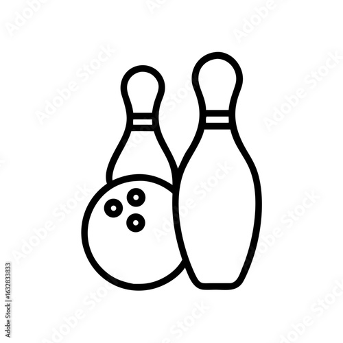 Icon of a bowling ball and pins representing the sport