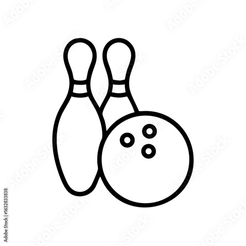Icon of a bowling ball and pins representing the sport