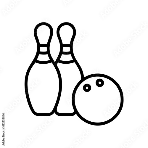 Icon of a bowling ball and pins representing the sport