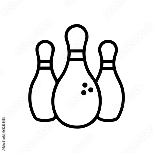 Icon of a bowling ball and pins representing the sport