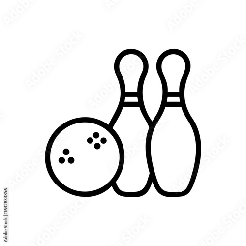 Icon of a bowling ball and pins representing the sport