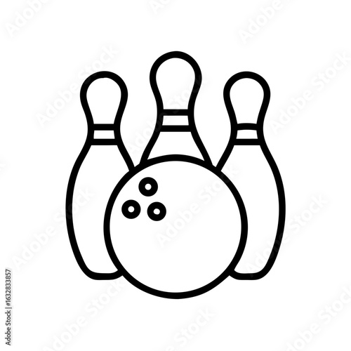 Icon of a bowling ball and pins representing the sport