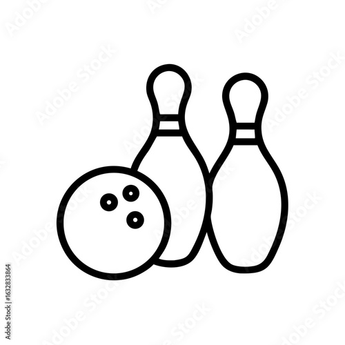 Icon of a bowling ball and pins representing the sport