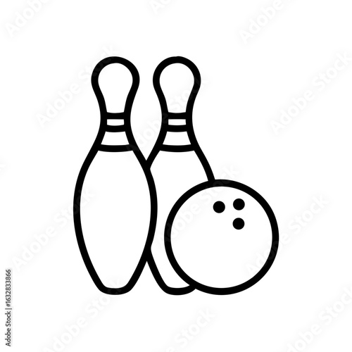 Icon of a bowling ball and pins representing the sport