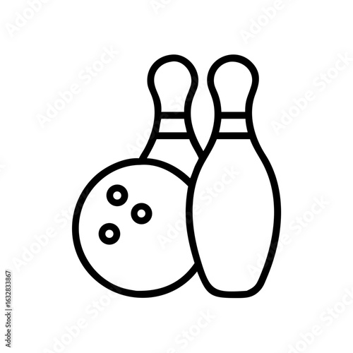 Icon of a bowling ball and pins representing the sport