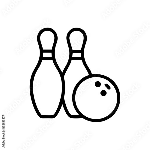 Icon of a bowling ball and pins representing the sport