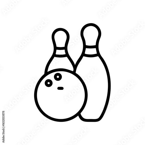 Icon of a bowling ball and pins representing the sport