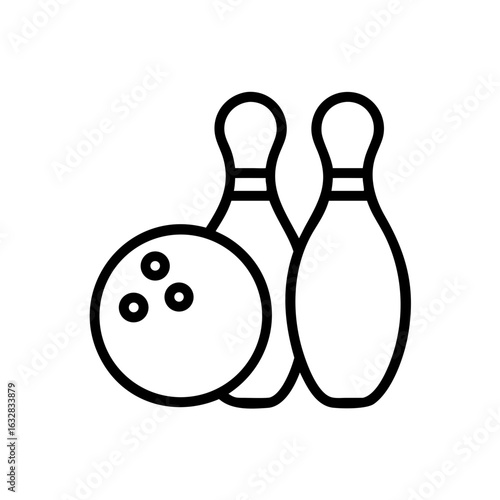 Icon of a bowling ball and pins representing the sport