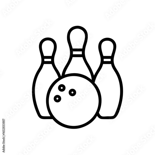 Icon of a bowling ball and pins representing the sport