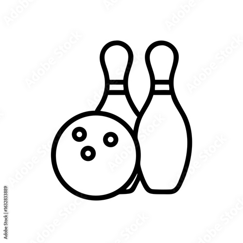 Icon of a bowling ball and pins representing the sport