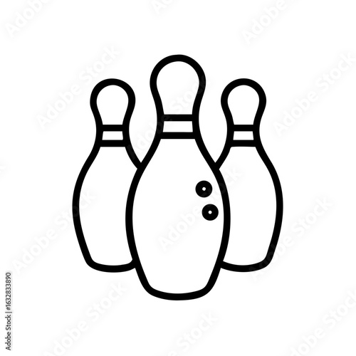 Icon of a bowling ball and pins representing the sport