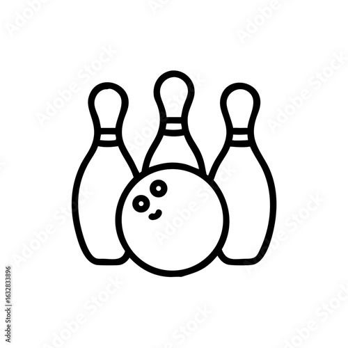 Icon of a bowling ball and pins representing the sport