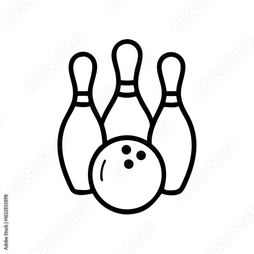 Icon of a bowling ball and pins representing the sport