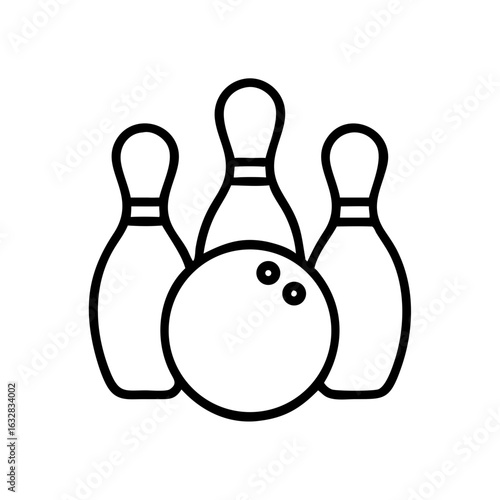 Icon of a bowling ball and pins representing the sport