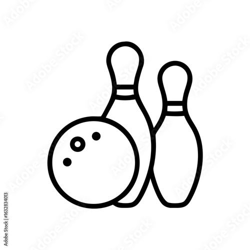 Icon of a bowling ball and pins representing the sport