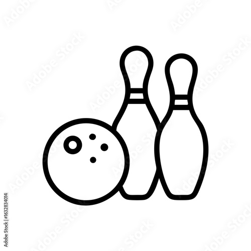 Icon of a bowling ball and pins representing the sport