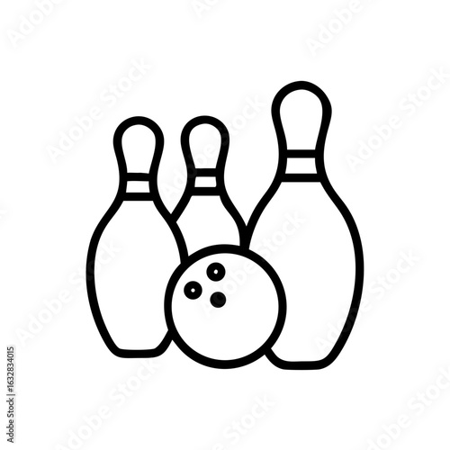 Icon of a bowling ball and pins representing the sport