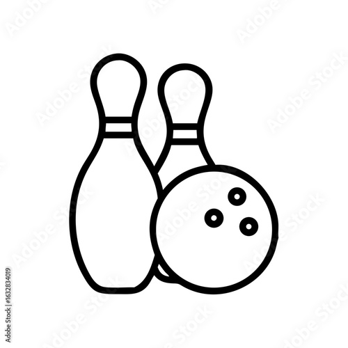 Icon of a bowling ball and pins representing the sport