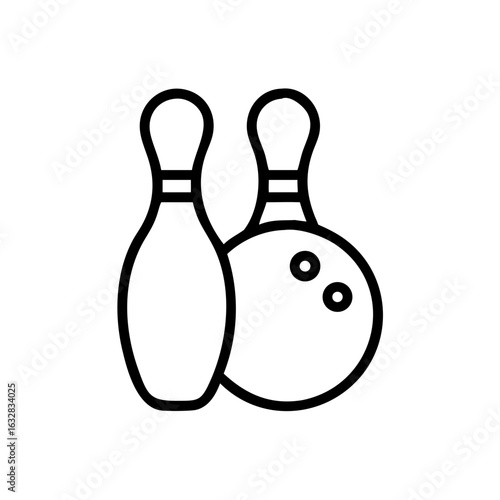 Icon of a bowling ball and pins representing the sport