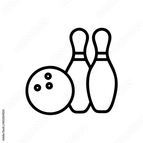 Icon of a bowling ball and pins representing the sport