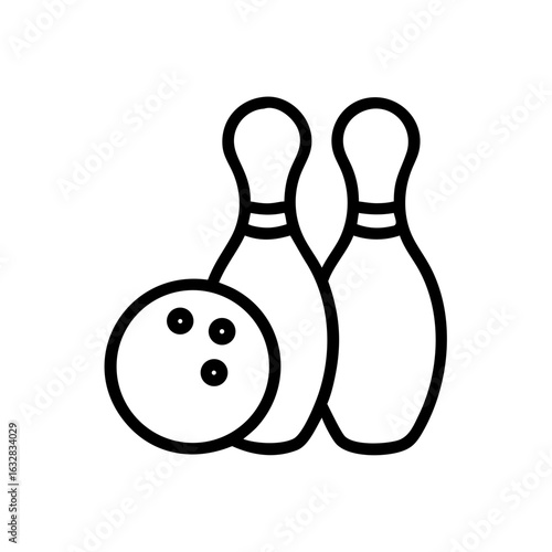 Icon of a bowling ball and pins representing the sport