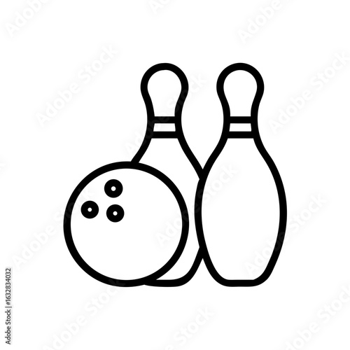 Icon of a bowling ball and pins representing the sport