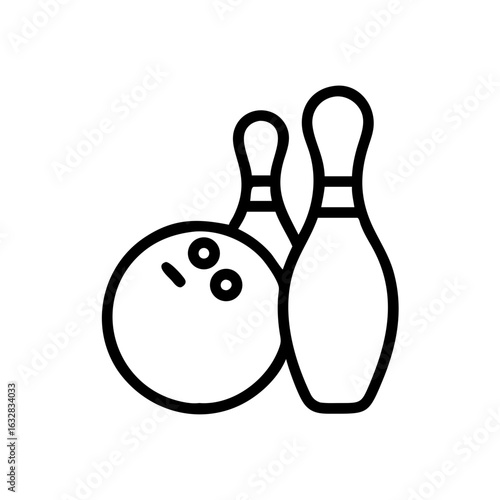 Icon of a bowling ball and pins representing the sport