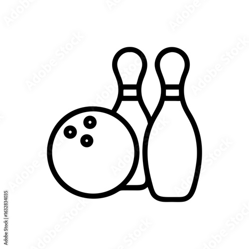 Icon of a bowling ball and pins representing the sport