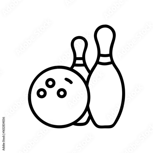 Icon of a bowling ball and pins representing the sport