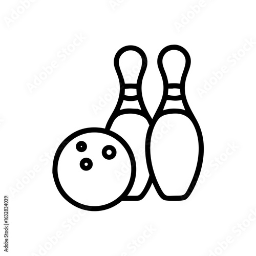 Icon of a bowling ball and pins representing the sport