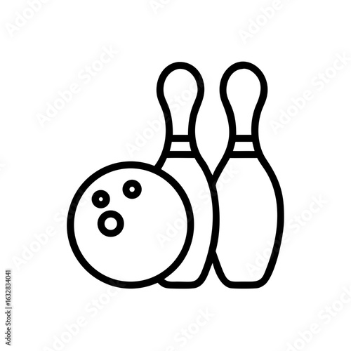 Icon of a bowling ball and pins representing the sport