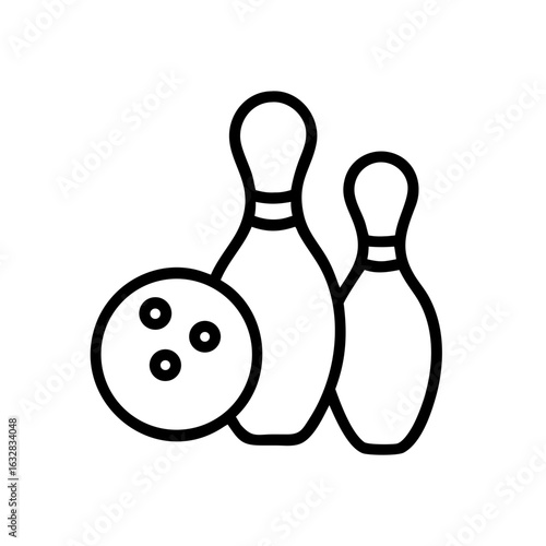 Icon of a bowling ball and pins representing the sport