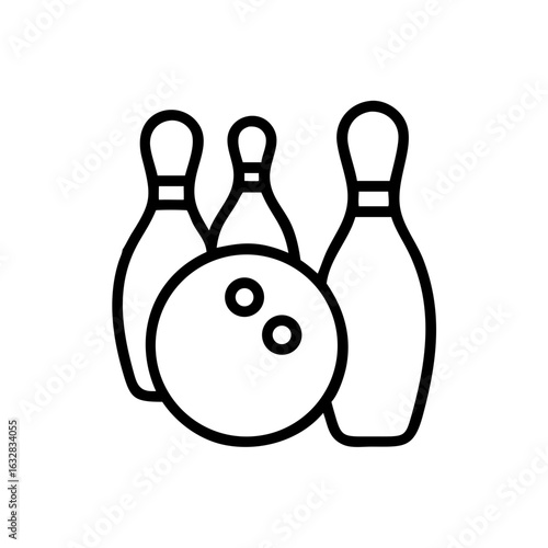 Icon of a bowling ball and pins representing the sport