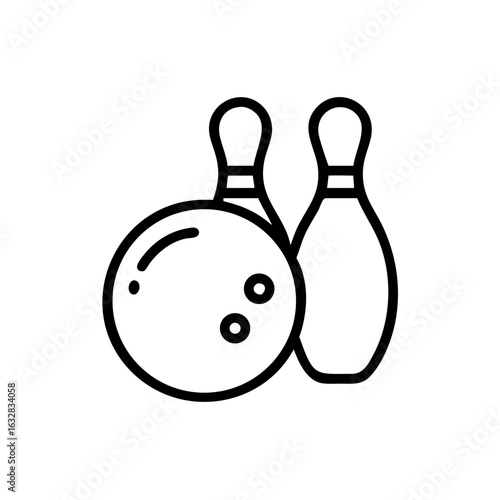 Icon of a bowling ball and pins representing the sport