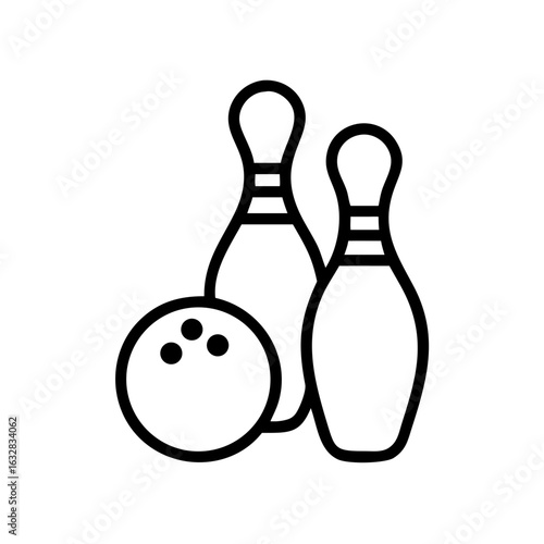 Icon of a bowling ball and pins representing the sport