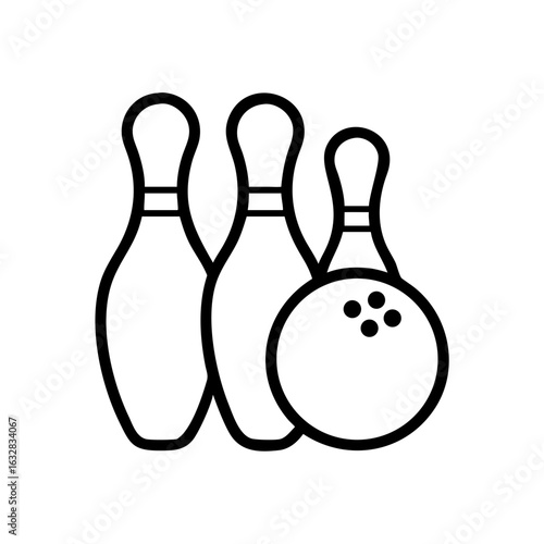 Icon of a bowling ball and pins representing the sport