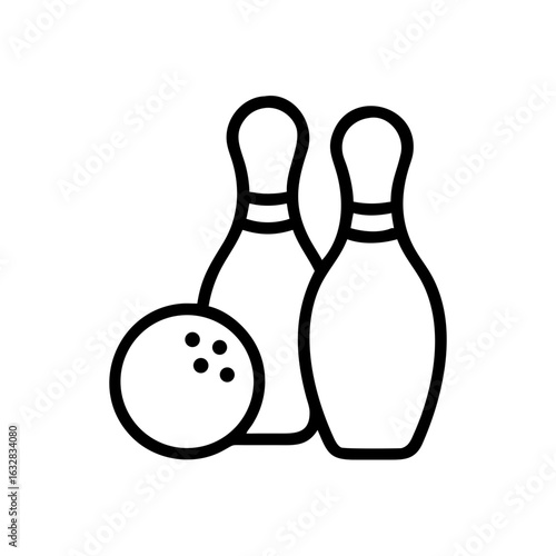 Icon of a bowling ball and pins representing the sport