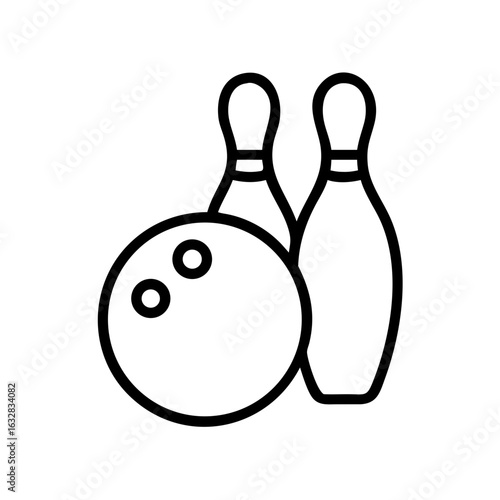 Icon of a bowling ball and pins representing the sport