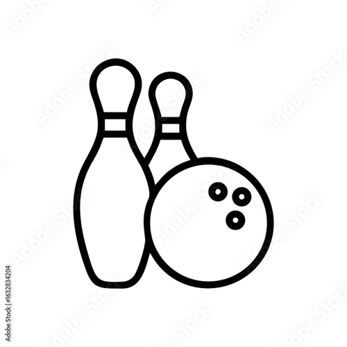 Icon of a bowling ball and pins representing the sport
