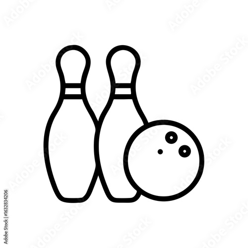Icon of a bowling ball and pins representing the sport