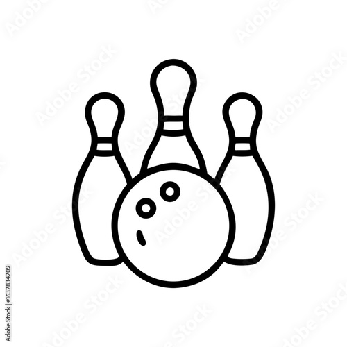 Icon of a bowling ball and pins representing the sport