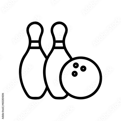 Icon of a bowling ball and pins representing the sport