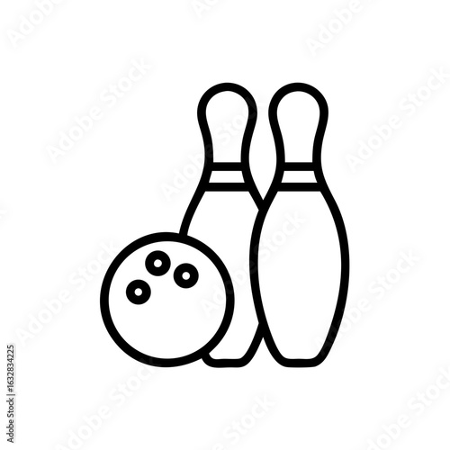 Icon of a bowling ball and pins representing the sport