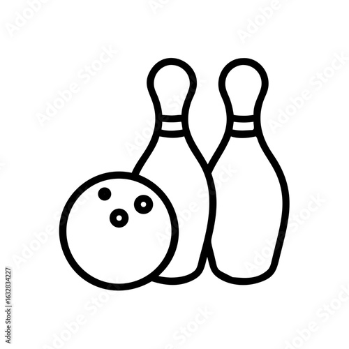 Icon of a bowling ball and pins representing the sport