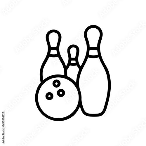 Icon of a bowling ball and pins representing the sport