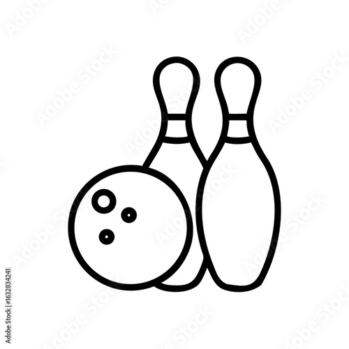 Icon of a bowling ball and pins representing the sport